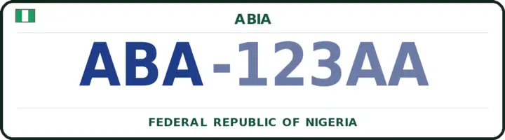 Nigerian number plate with the ABA code — Aba South, Abia