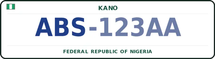 Nigerian number plate with the ABS code — Albasu, Kano