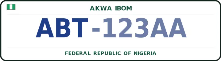 Nigerian number plate with the ABT code — Onna, Akwa Ibom