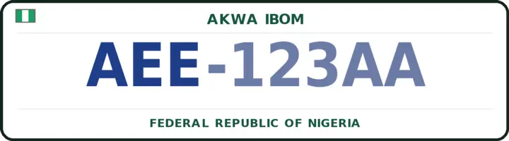 Nigerian number plate with the AEE code — Etim-Ekpo, Akwa Ibom