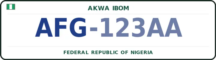 Nigerian number plate with the AFG code — Nsit-Ibom, Akwa Ibom