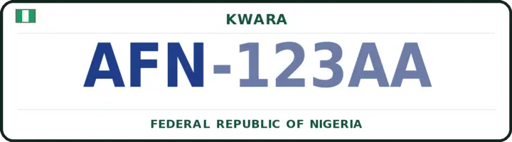 Nigerian number plate with the AFN code — Asa, Kwara