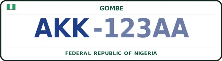 Nigerian number plate with the AKK code — Akko, Gombe