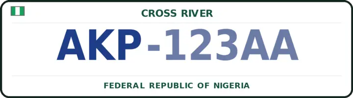 Nigerian number plate with the AKP code — Biase, Cross River
