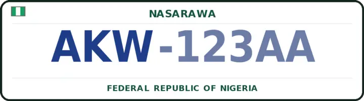 Nigerian number plate with the AKW code — Akwanga, Nasarawa