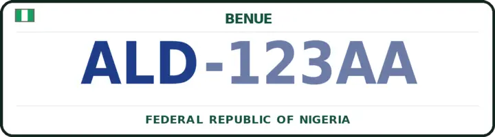 Nigerian number plate with the ALD code — Gwer-East, Benue