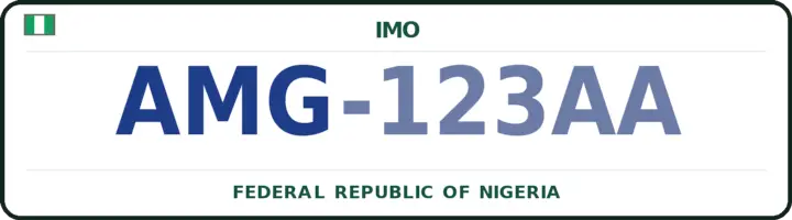Nigerian number plate with the AMG code — Nwangele, Imo