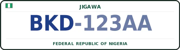 Nigerian number plate with the BKD code — Birnin-Kudu, Jigawa