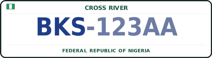 Nigerian number plate with the BKS code — Bakassi, Cross River