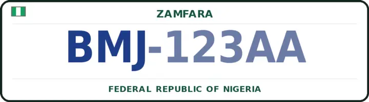 Nigerian number plate with the BMJ code — Birnin Magaji/Kiyawa, Zamfara