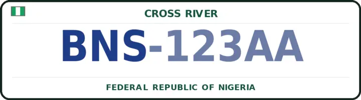 Nigerian number plate with the BNS code — Obanliku, Cross River