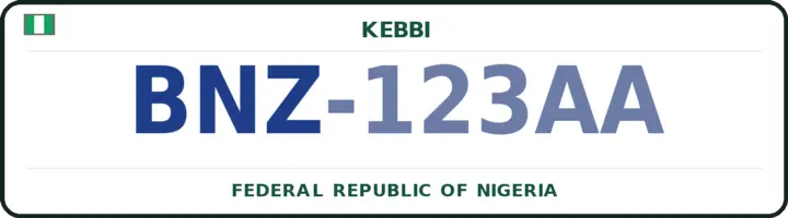 Nigerian number plate with the BNZ code — Bunza, Kebbi