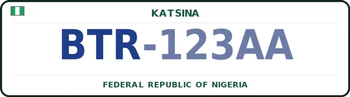 Nigerian number plate with the BTR code — Batsari, Katsina