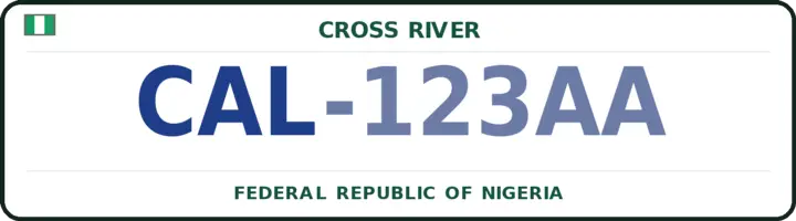 Nigerian number plate with the CAL code — Calabar-Municipal, Cross River