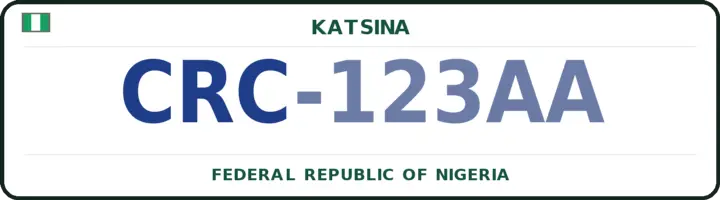 Nigerian number plate with the CRC code — Charanchi, Katsina
