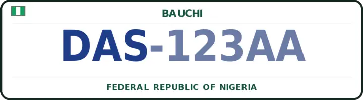 Nigerian number plate with the DAS code — Dass, Bauchi