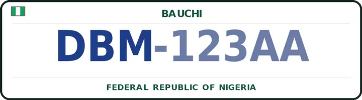Nigerian number plate with the DBM code — Damban, Bauchi