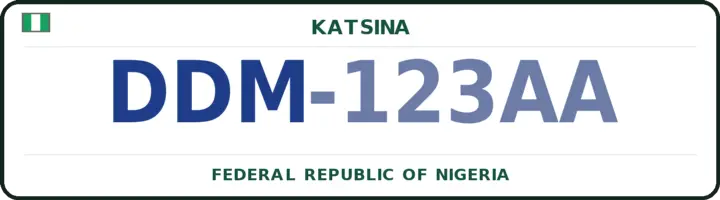 Nigerian number plate with the DDM code — Dandume, Katsina