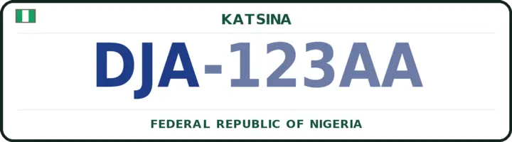 Nigerian number plate with the DJA code — Danja, Katsina