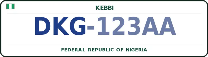 Nigerian number plate with the DKG code — Suru, Kebbi