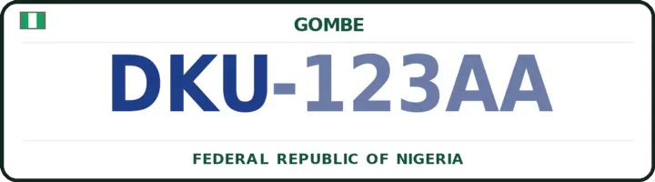 Nigerian number plate with the DKU code — Dukku, Gombe