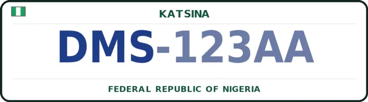 Nigerian number plate with the DMS code — Dan-Musa, Katsina