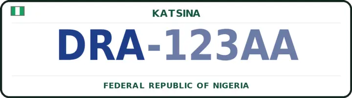 Nigerian number plate with the DRA code — Daura, Katsina