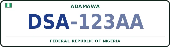 Nigerian number plate with the DSA code — Demsa, Adamawa