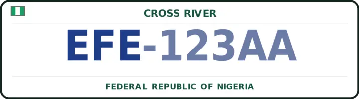 Nigerian number plate with the EFE code — Etung, Cross River