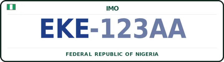 Nigerian number plate with the EKE code — Ihitte/Uboma, Imo