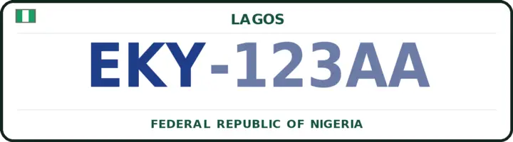 Nigerian number plate with the EKY code — Eti-Osa, Lagos