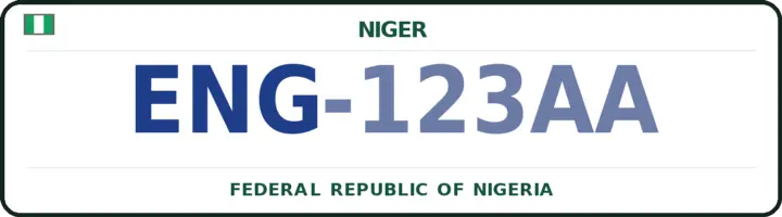 Nigerian number plate with the ENG code — Edati, Niger