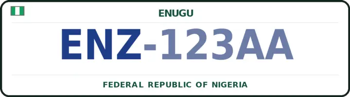 Nigerian number plate with the ENZ code — Igbo-Eze-North, Enugu