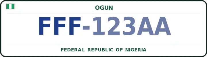 Nigerian number plate with the FFF code — Ifo, Ogun