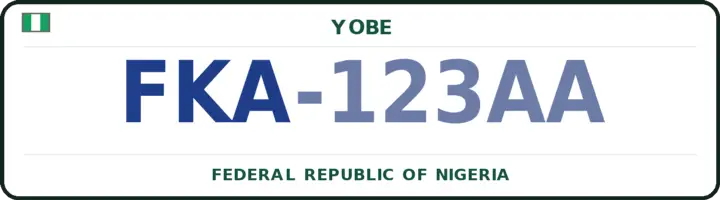 Nigerian number plate with the FKA code — Fika, Yobe
