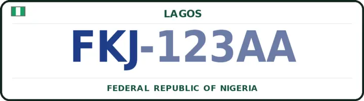 Nigerian number plate with the FKJ code — Ifako-Ijaiye, Lagos