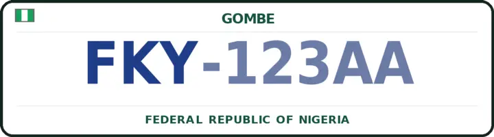 Nigerian number plate with the FKY code — Funakaye, Gombe