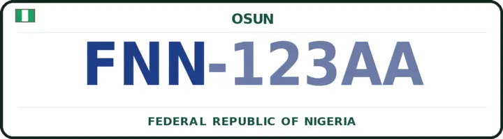 Nigerian number plate with the FNN code — Orolu, Osun