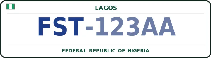 Nigerian number plate with the FST code — Amuwo-Odofin, Lagos