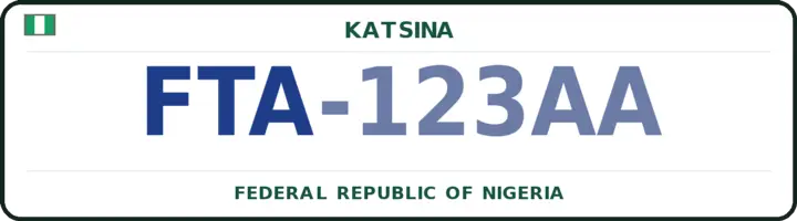 Nigerian number plate with the FTA code — Funtua, Katsina