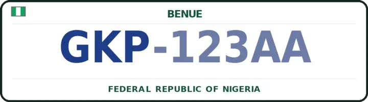 Nigerian number plate with the GKP code — Apa, Benue