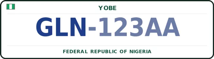 Nigerian number plate with the GLN code — Gulani, Yobe