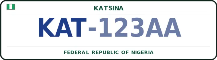 Nigerian number plate with the KAT code — Kaita, Katsina