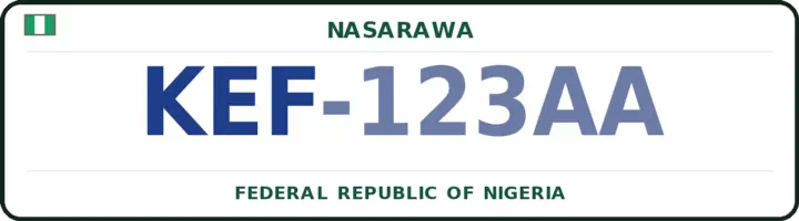 Nigerian number plate with the KEF code — Keffi, Nasarawa