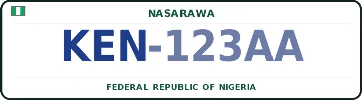 Nigerian number plate with the KEN code — Keana, Nasarawa