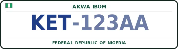 Nigerian number plate with the KET code — Eket, Akwa Ibom