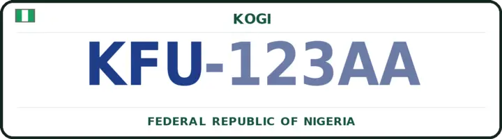 Nigerian number plate with the KFU code — Ofu, Kogi