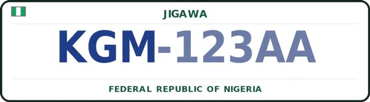 Nigerian number plate with the KGM code — Kaugama, Jigawa