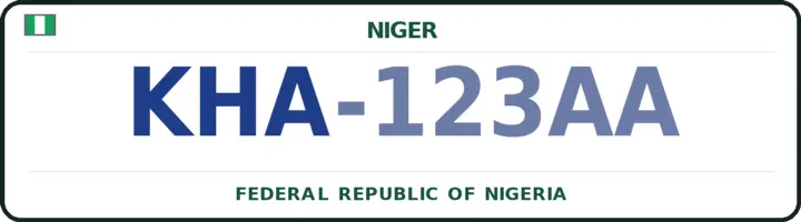 Nigerian number plate with the KHA code — Katcha, Niger