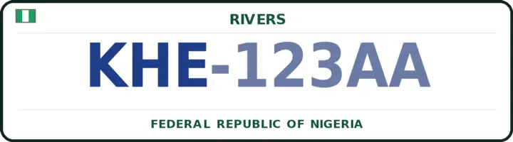 Nigerian number plate with the KHE code — Etche, Rivers